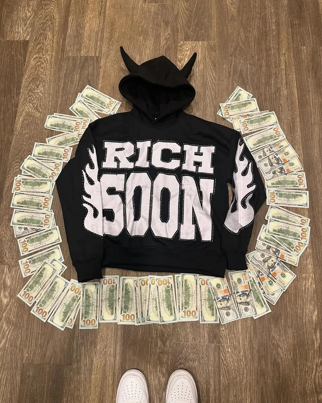 Harajuku Y2k Demon Embroidery Hoodies Women Oversized Grunge Sweatshirt Gothic Goth Zip Up Hoodie Clothes Couples Streetwear Street King Limited