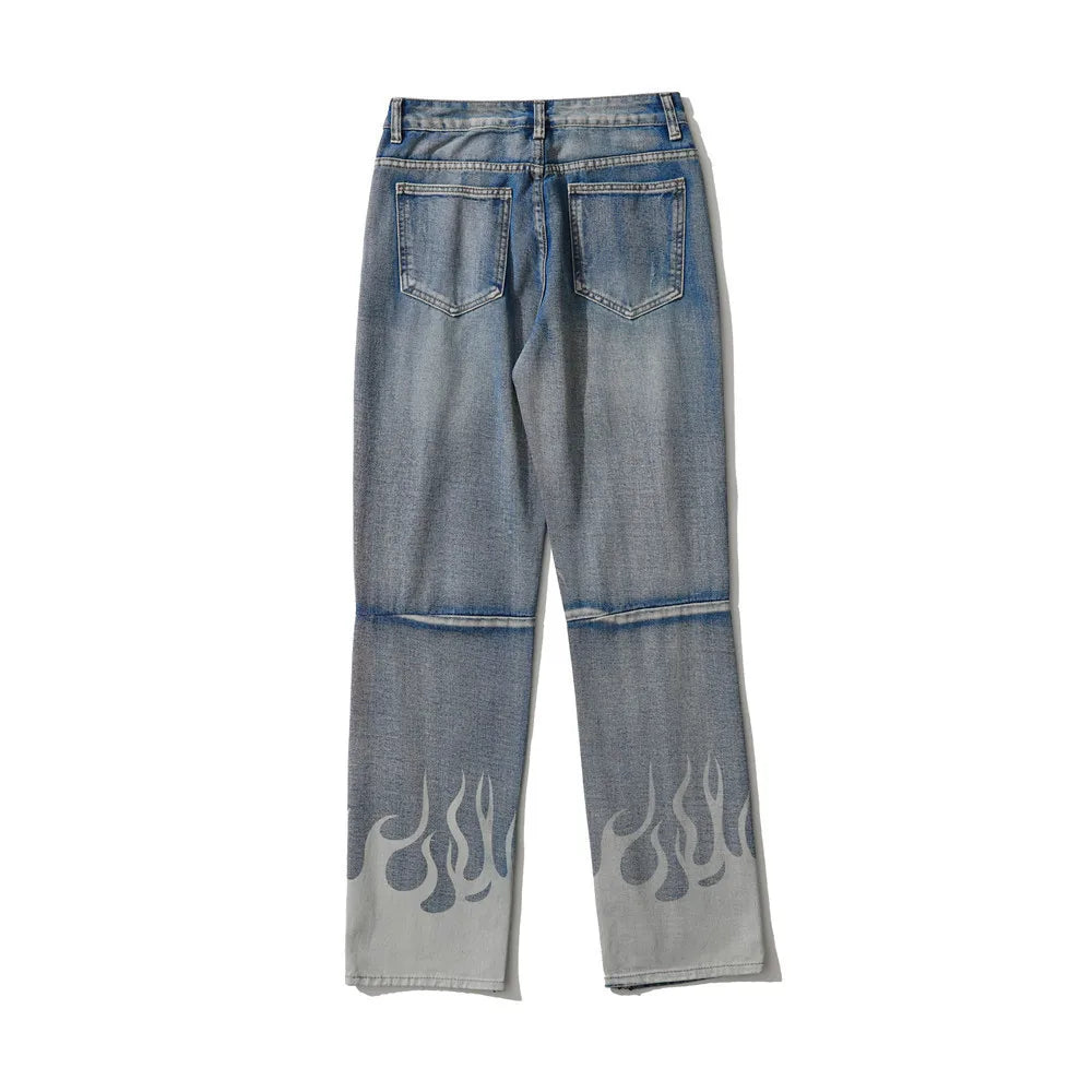 Men's Vintage Jeans 2023 New Ripped Holes Straight Denim Pants Streetwear Hip Hop Harajuku Jeans Trousers Street King Limited