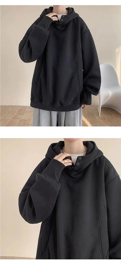 Sweatshirt men trendy autumn and winter American high street design niche heavy breasted hooded jacket plus velvet thickening Street King Limited