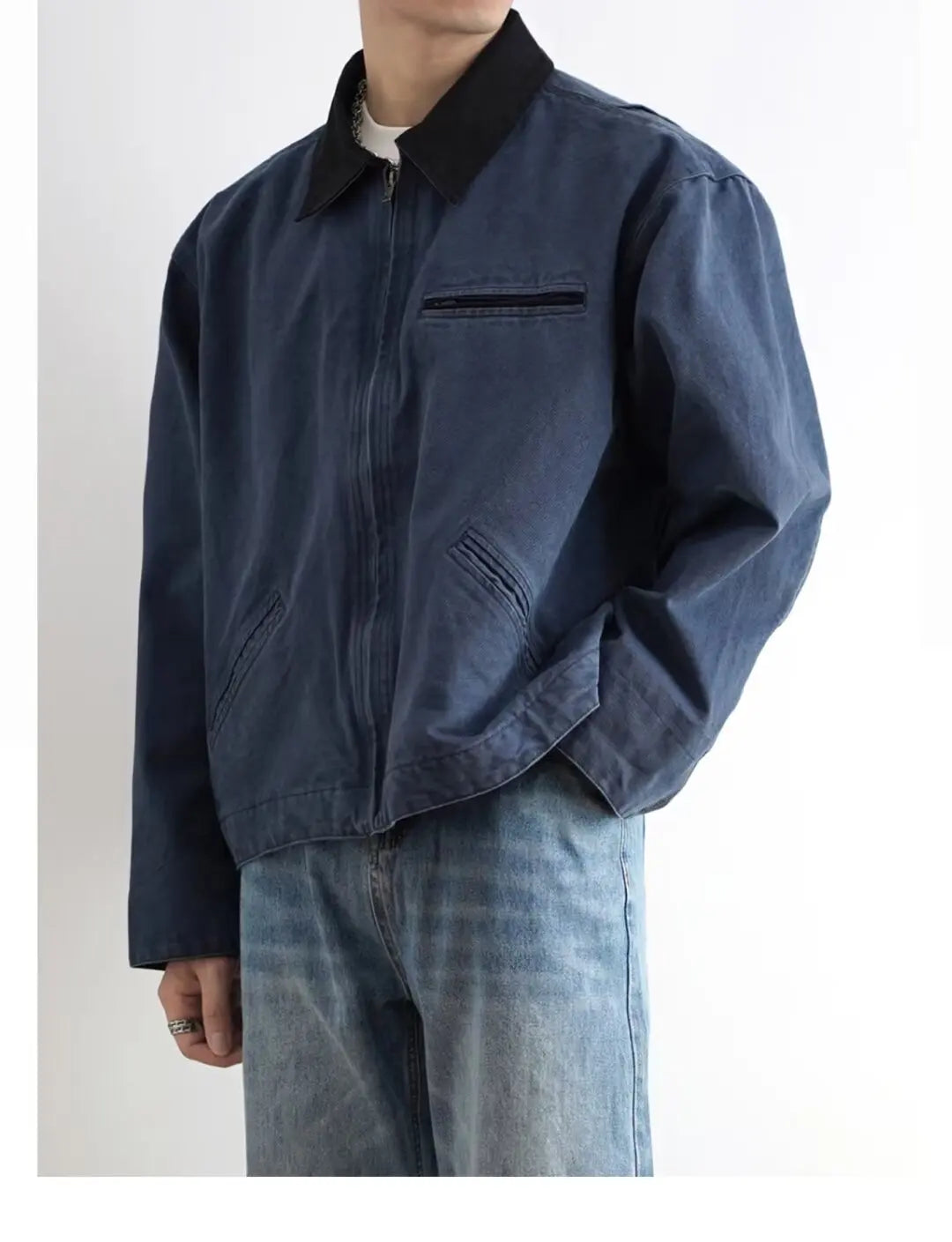 american trendy tooling mens jackets vintage solid distressed bomber coats patchwork zipper pocket high street short outwear unique shorts style 3471
