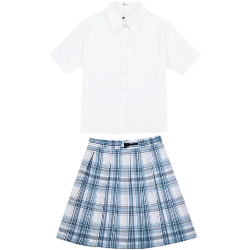 Jk Uniforms Gyaru School Uniform for Girl Student Pleated Skirt Uniform Set Women Short Sleeve Bow Tie Seifuku Japanese Style Street King Limited