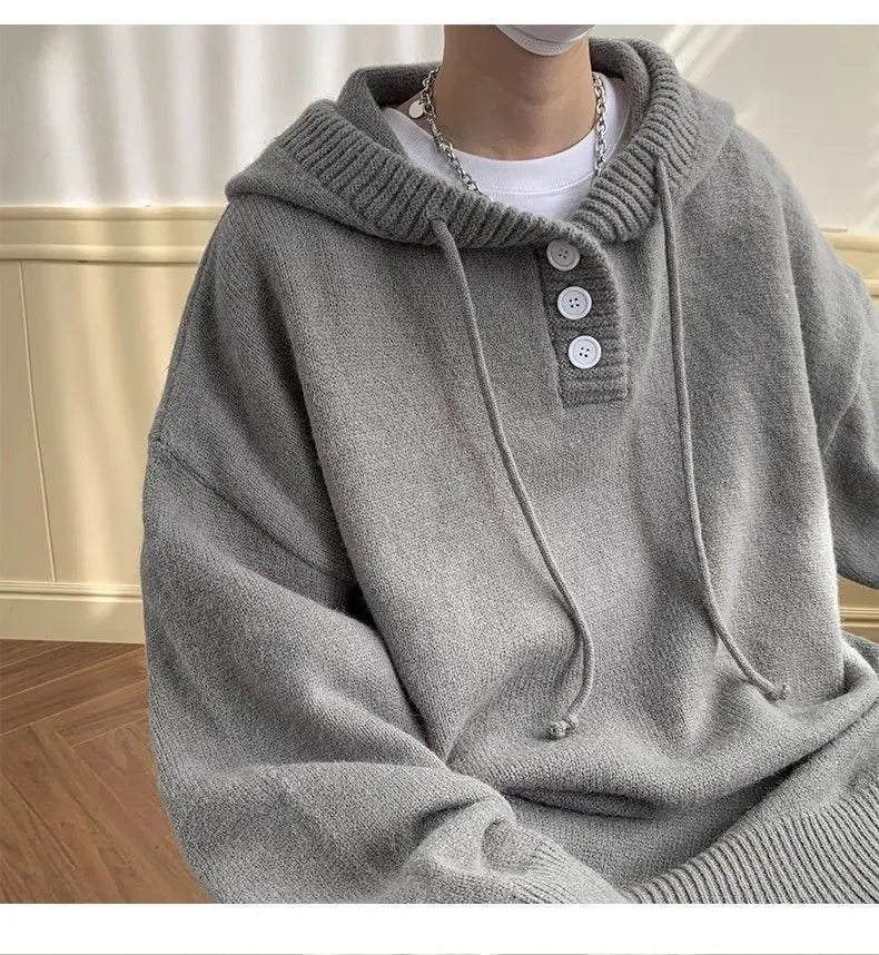 American style trend personalized trend lazy style for men and women hooded sweater loose and casual knit top for couples y2k Street King Limited