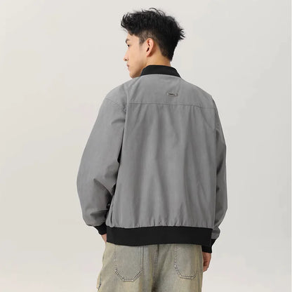double side wearable men spring autumn streetwear fashion loose casual cargo bomber jacket boyfriend cleanfit coat outerwear military streetwear pants