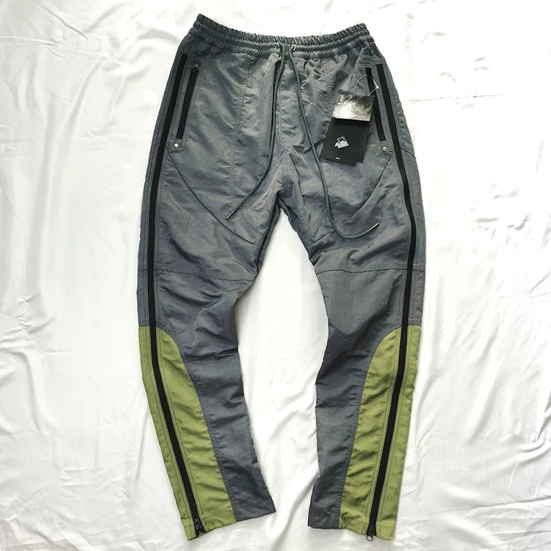 Hip Hop Side Zipper Color Block Vibe Style Casual Track Pants Mens Harajuku Drawstring Loose Oversize Trousers Streetwear Street King Limited