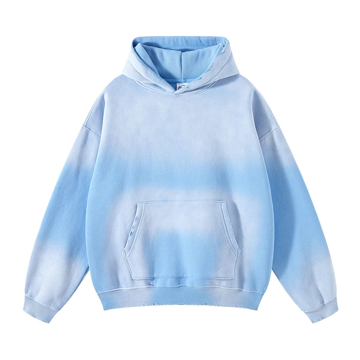 Autumn and Winter Washing Spray Dyeing Baggy Hoodies Distressed Hip Hop Gradient Men's and Women's Oversize Hooded Sweatshirts Street King Limited