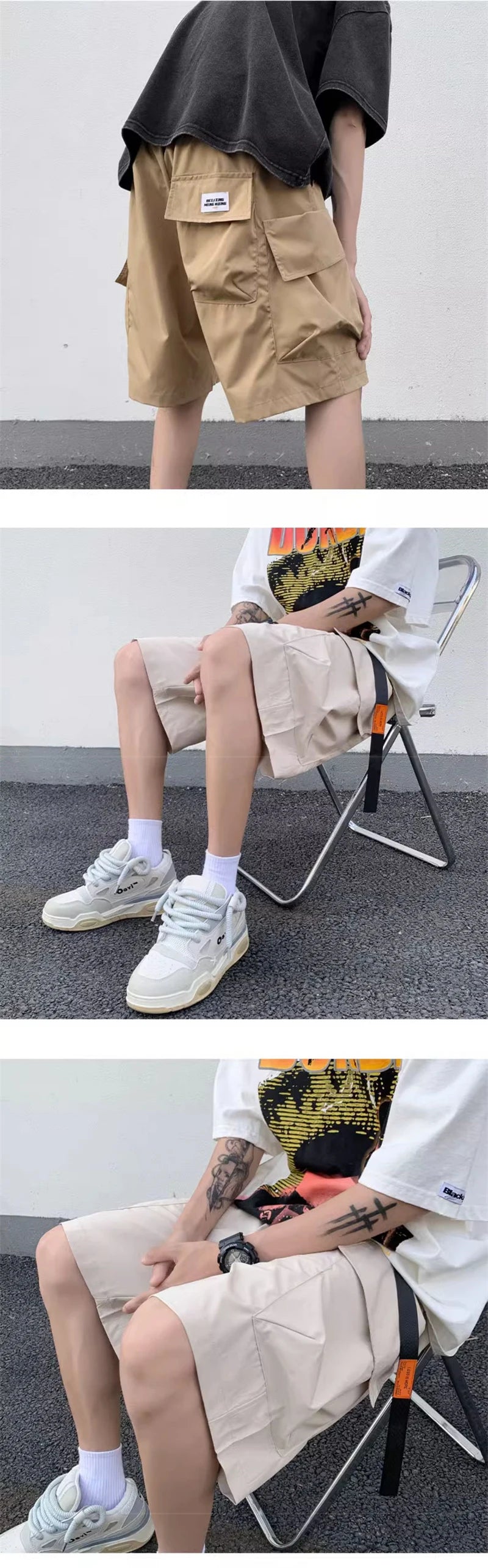 american functional cargo shorts for men 2024 summer multi pockets baggy gym short pants y2k streetwear bermuda shorts hombre unique cargo style 380