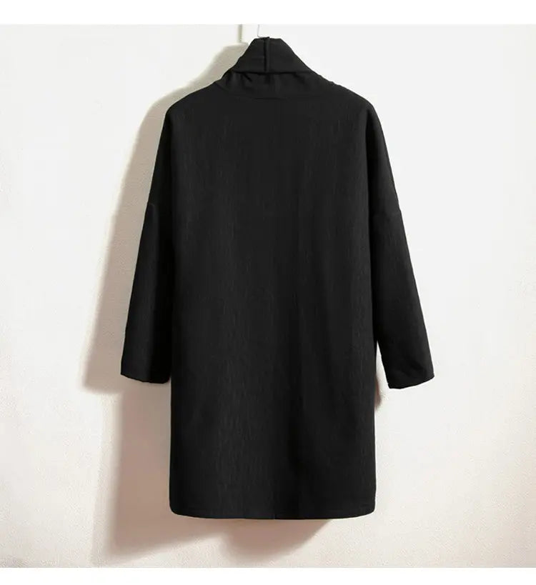 men autumn winter thick fleece liner loose casual punk gothic long cardigan trench coat streetwear kimono robe jacket outerwear unique default style 1016