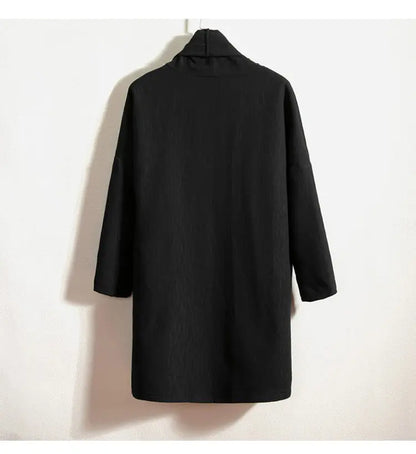men autumn winter thick fleece liner loose casual punk gothic long cardigan trench coat streetwear kimono robe jacket outerwear unique default style 1016