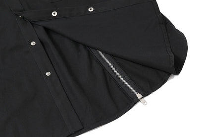 Back Zipper Vibe Style Black Long Sleeve Shirts Jackets for Men Streetwear Y2k Baggy Ropa Hombre Camisas Oversized Loose Coat Street King Limited