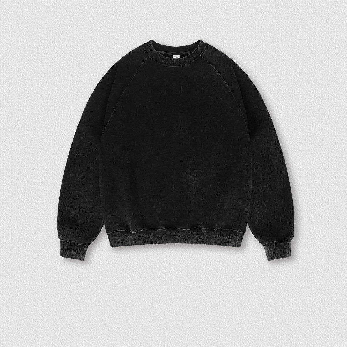Washed Crew-neck Fleece Padded Hoodie Street King Apparel