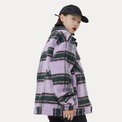 American Street Plaid Stripe Cotton Coat Street King Apparel