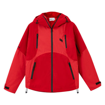 American Style Retro Color Blocking Jacket With Thickened Hood Street King Apparel