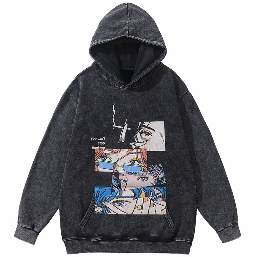 Original Street Cute Secondary Printed Hooded Sweatshirt Street King Apparel