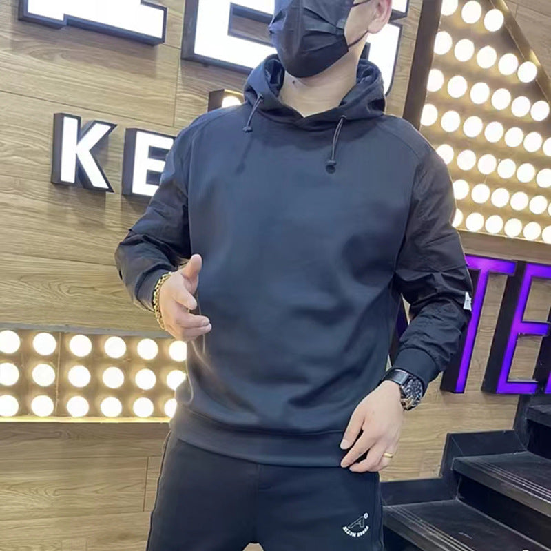Men's Trendy Color Block Hooded Sweater Fashion Loose Street King Apparel