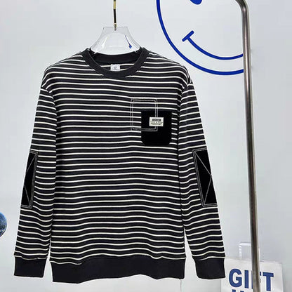 Autumn New Round Neck Pullover Stripe Sweater Man Street King Apparel