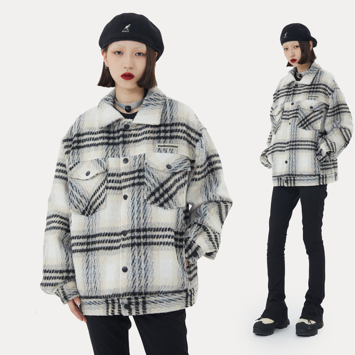 American Street Plaid Stripe Cotton Coat Street King Apparel