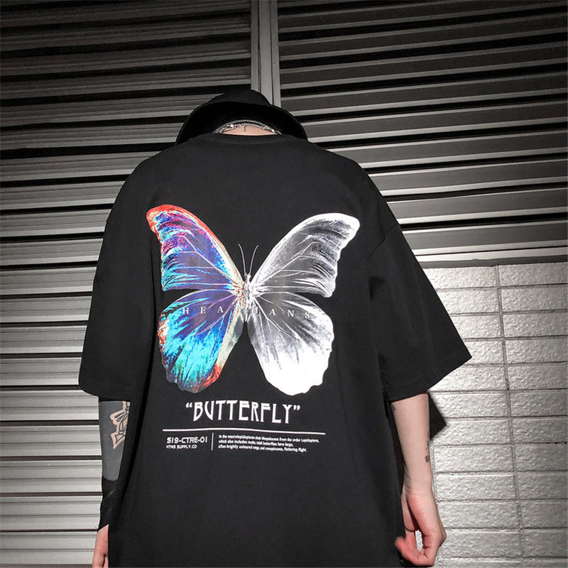 "Butterfly" Unisex Men Women Streetwear Graphic T-Shirt Daulet Apparel