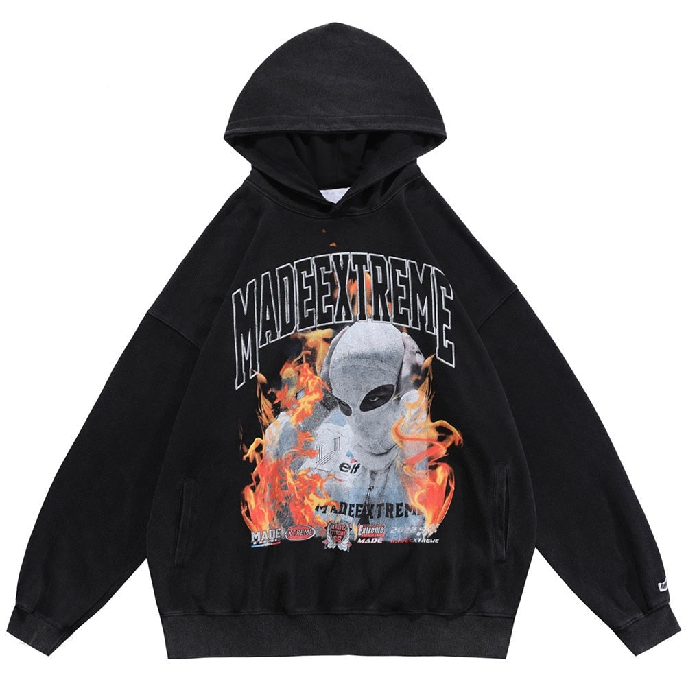 "Alien's Exist" Unisex Graphic Streetwear Hoodie Daulet Apparel