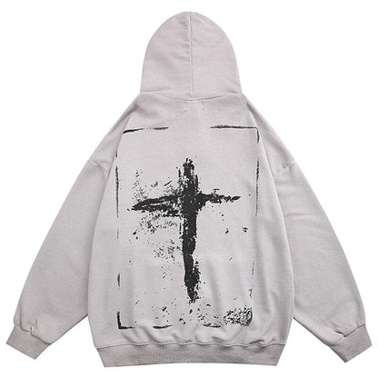 "Street Cross" Unisex Men Women Streetwear Graphic Hoodie - Street King Apparel
