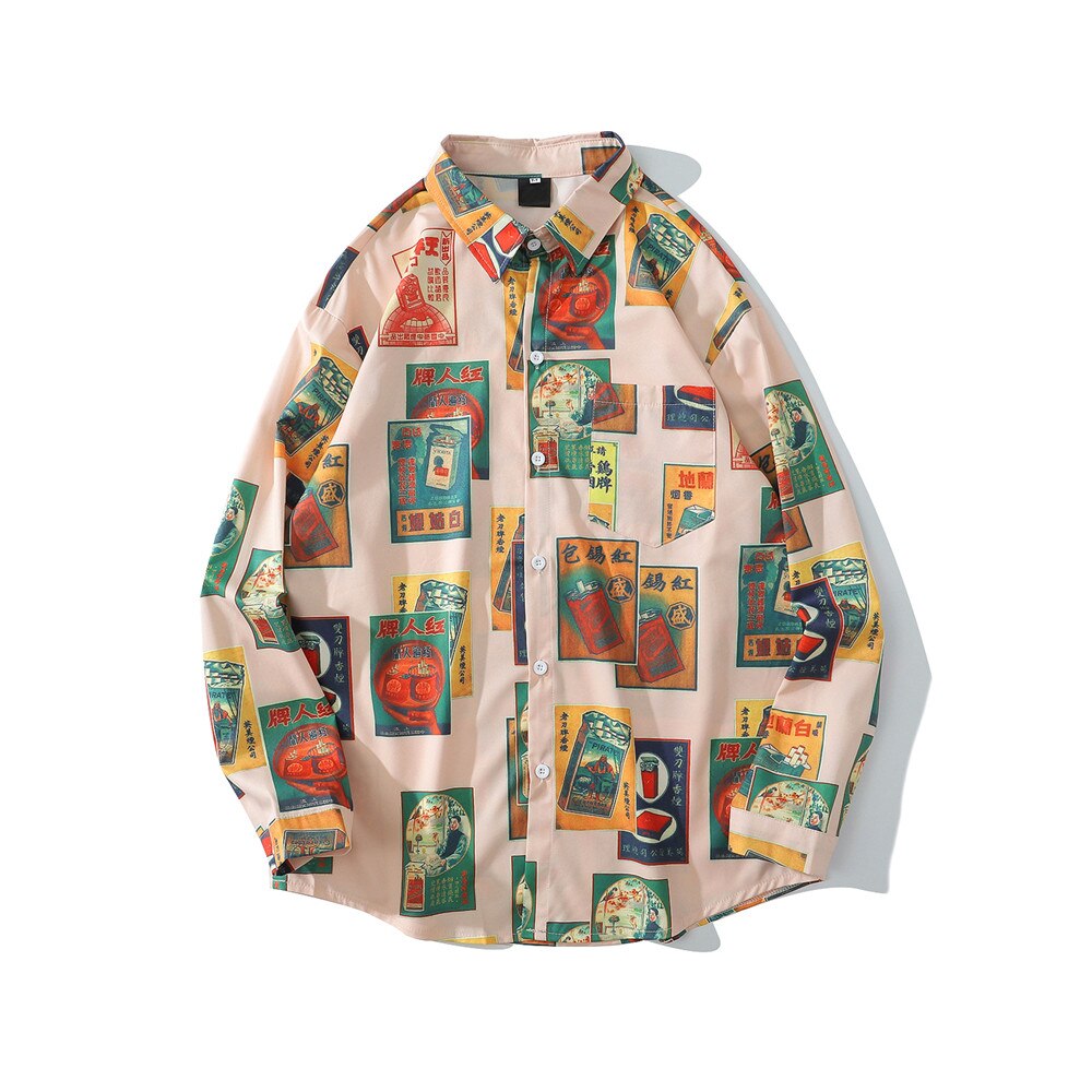 "Micasso" Unisex Men Women Streetwear Graphic Button Up Shirt - Street King Apparel