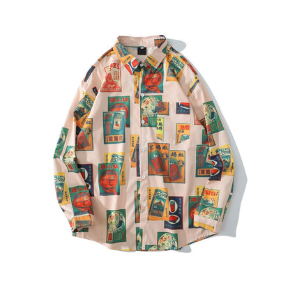 "Micasso" Unisex Men Women Streetwear Graphic Button Up Shirt - Street King Apparel