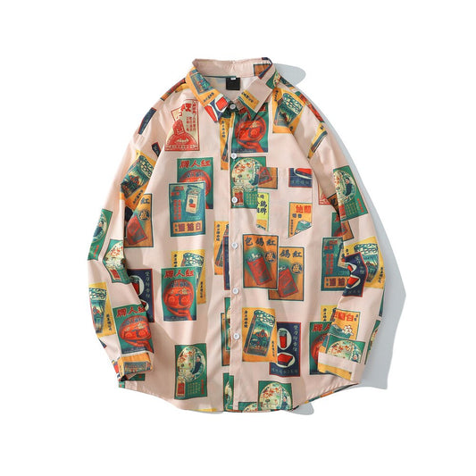 "Micasso" Unisex Men Women Streetwear Graphic Button Up Shirt - Street King Apparel