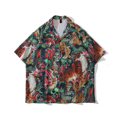 "Jungle Scars" Unisex Men Women Graphic Button Up Shirt - Street King Apparel