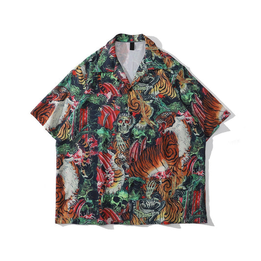 "Jungle Scars" Unisex Men Women Graphic Button Up Shirt - Street King Apparel