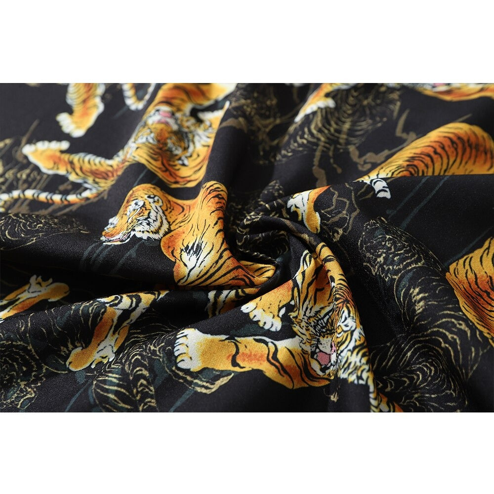 "Dark Leopard" Unisex Streetwear Men Women Button Shirt - Street King Apparel