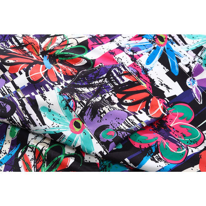 "Floral Graf" Unisex Men Women Streetwear Button Up Shirt - Street King Apparel