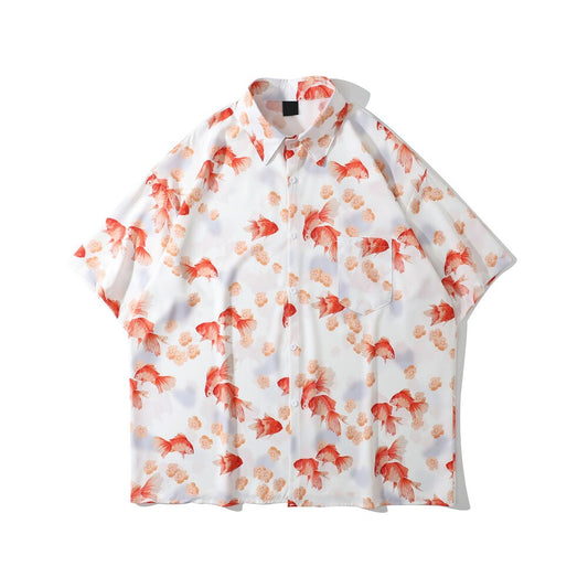 "Goldie" Unisex Men Women Streetwear Graphic Button Up Shirt - Street King Apparel