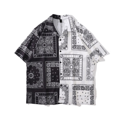 "Paisley" Unisex Men Women Streetwear Graphic Button Up Shirt - Street King Apparel