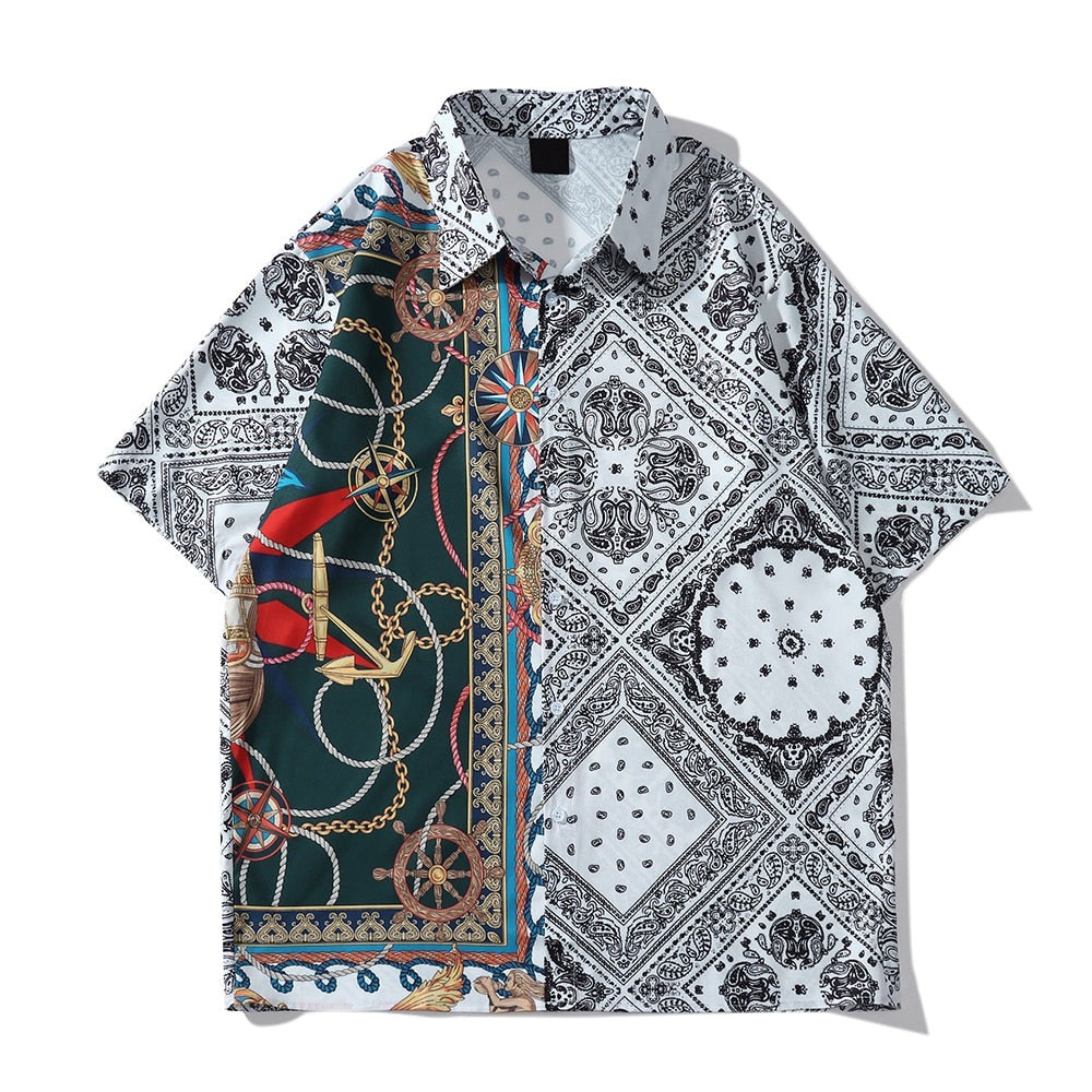 "Light House" Unisex Men Women Streetwear Graphic Button Shirt - Street King Apparel