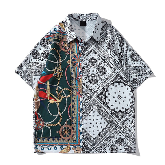 "Light House" Unisex Men Women Streetwear Graphic Button Shirt - Street King Apparel