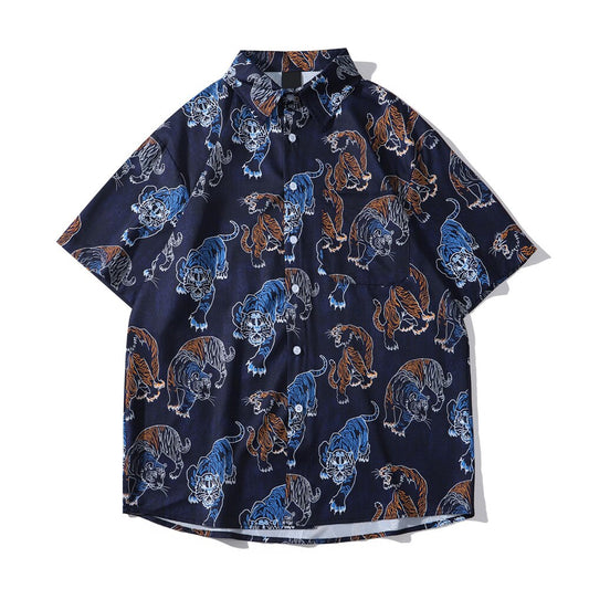 Street King Apparel "Calm Fury" Unisex Men Women Streetwear Button Up Shirt - Street King Apparel