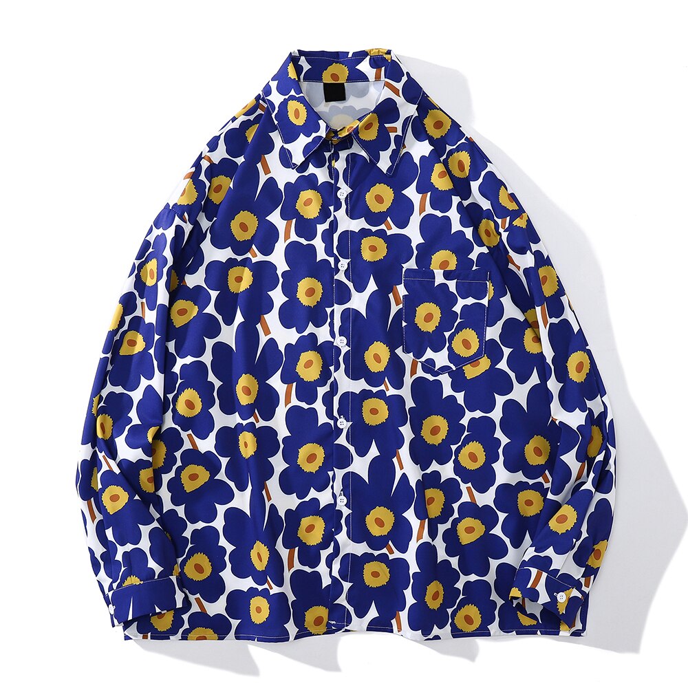 "Floral Garden" Unisex Men Women Streetwear Graphic Button Shirt - Street King Apparel