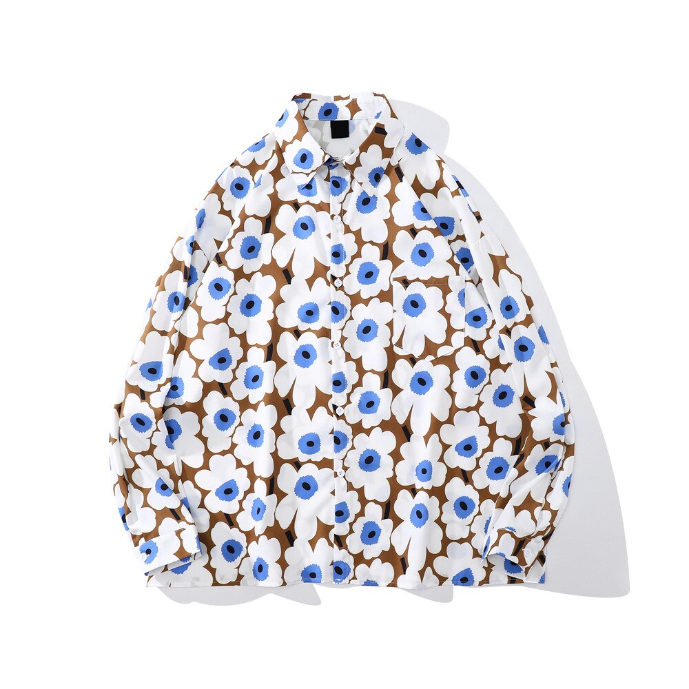 "Floral Garden" Unisex Men Women Streetwear Graphic Button Shirt - Street King Apparel