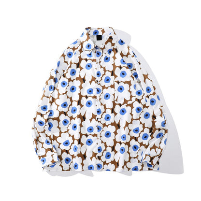 "Floral Garden" Unisex Men Women Streetwear Graphic Button Shirt - Street King Apparel
