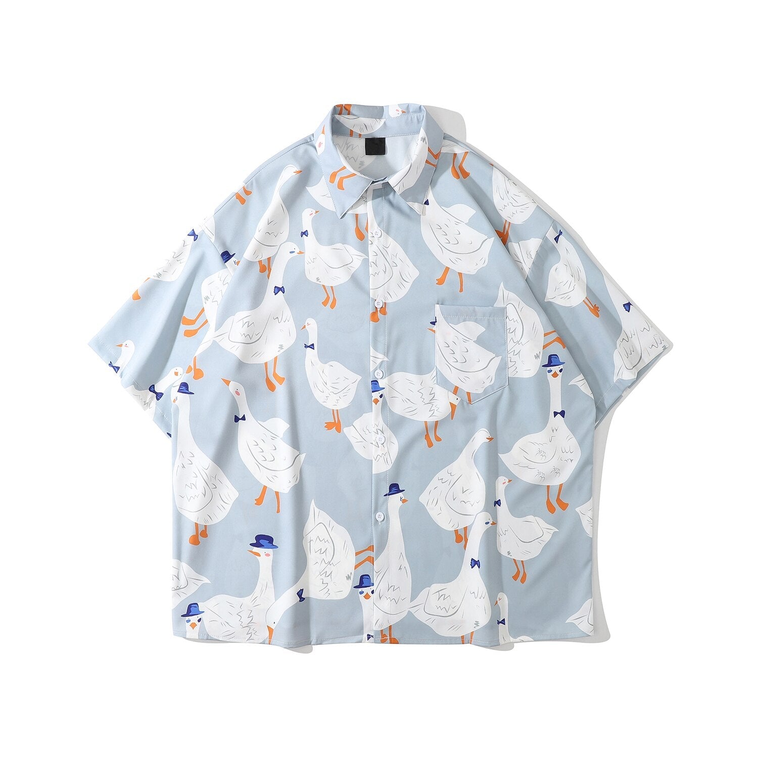 "Red Sky" Unisex Men Women Streetwear Graphic Button Shirt - Street King Apparel