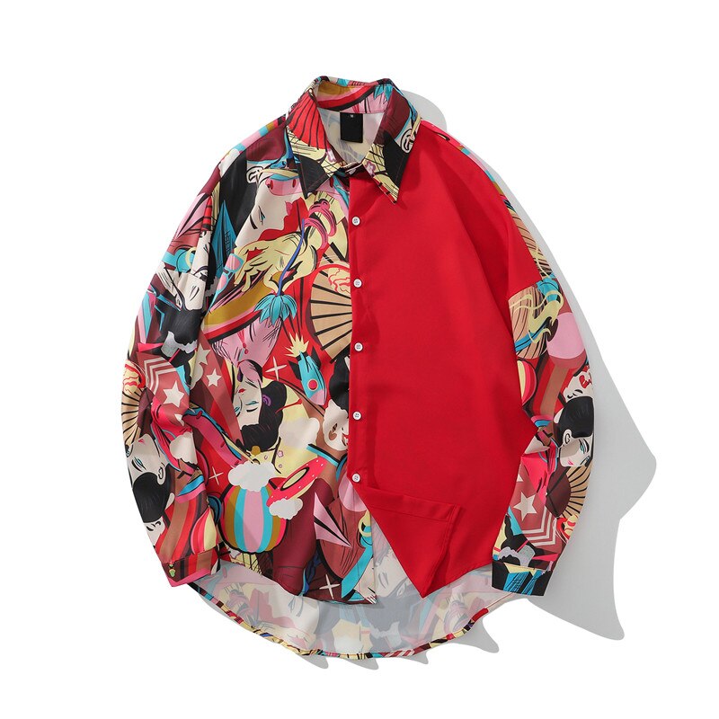 "Red Summer" Unisex Men Women Streetwear Button Shirt - Street King Apparel