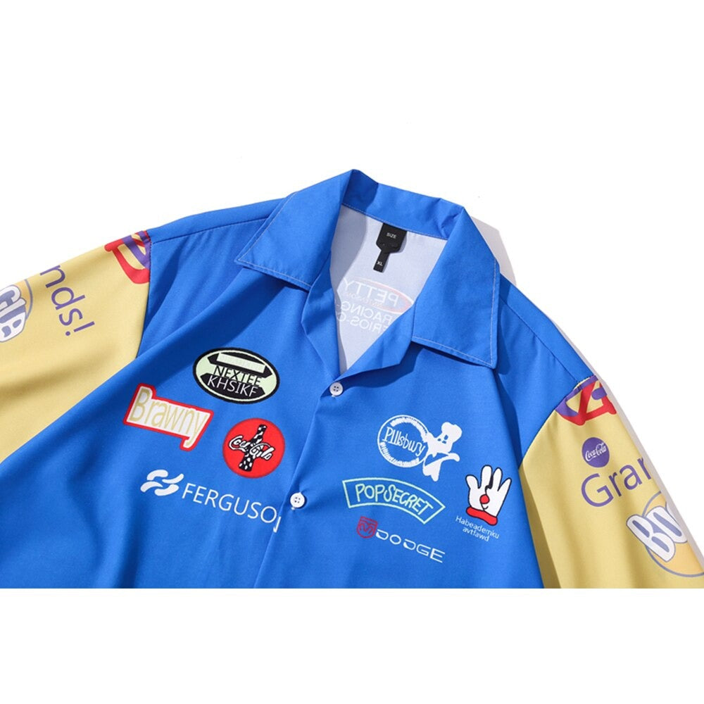 "Retro Vintage" Unisex Men Women Streetwear Graphic Button Shirt - Street King Apparel