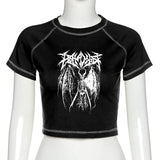 "White Signs" Women Gothic Anime Crop Top T-Shirt - Street King Apparel