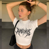 "Dirty Eyes" Women Crop Top Anime Graphic Short T-Shirt - Street King Apparel