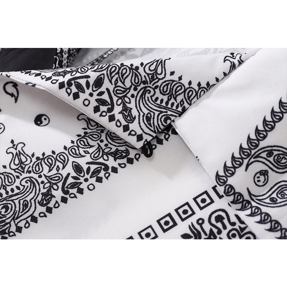 "Paisley" Unisex Men Women Streetwear Graphic Button Up Shirt - Street King Apparel
