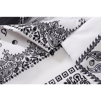 "Paisley" Unisex Men Women Streetwear Graphic Button Up Shirt - Street King Apparel