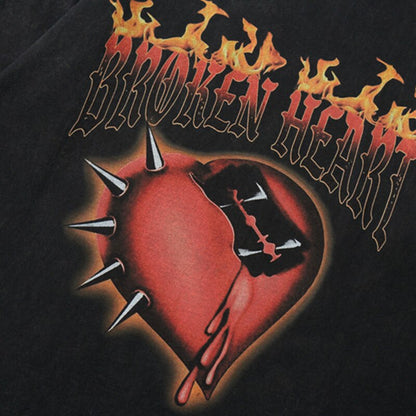 Street King Apparel "Broken Heart" Unisex Oversized Men Women Graphic T-Shirt - Street King Apparel