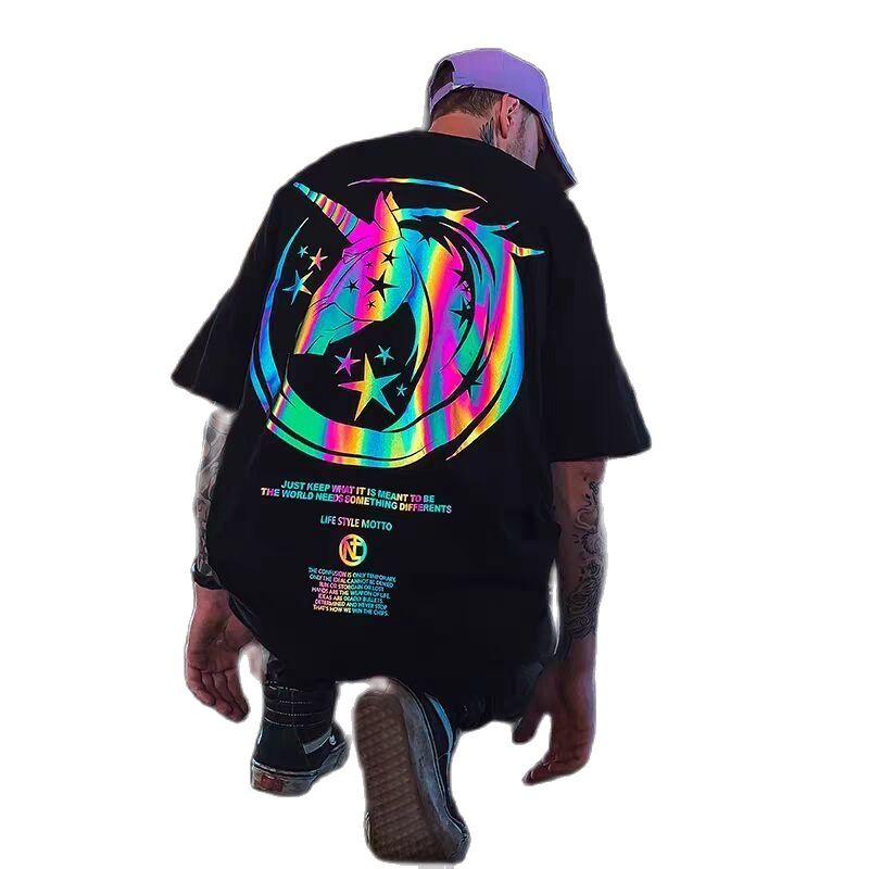 "Unichrome" Unisex Men Women Streetwear Graphic Reflective T-Shirt - Street King Apparel