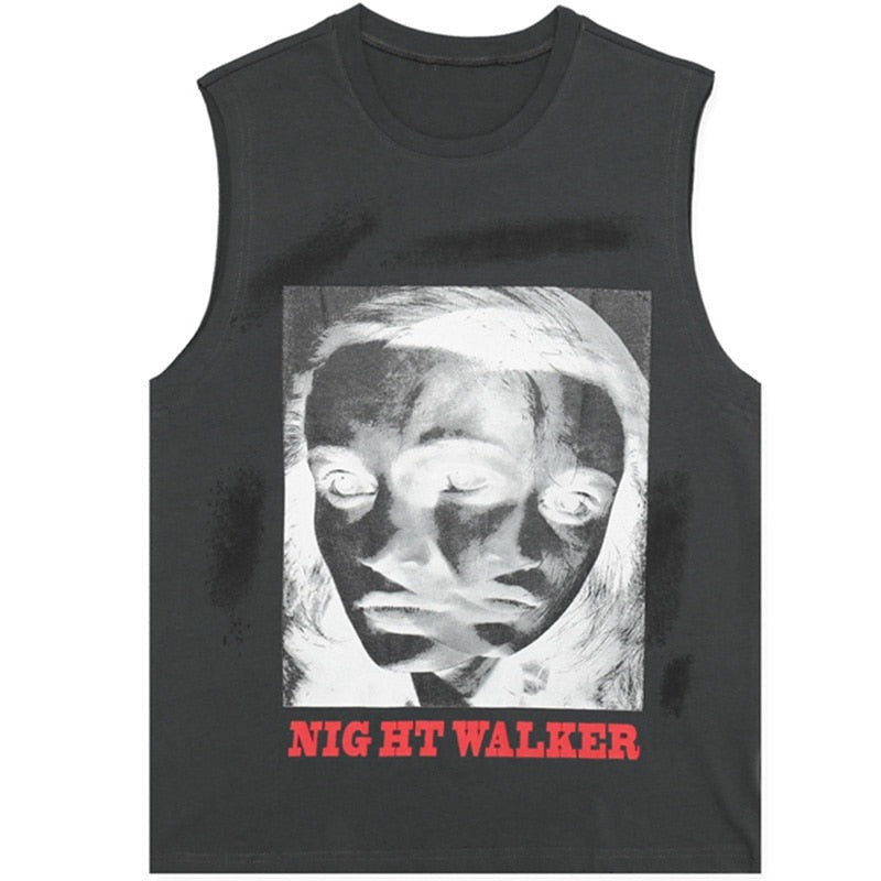 "Night Walker" Unisex Men Women Streetwear Graphic Tank Top - Street King Apparel