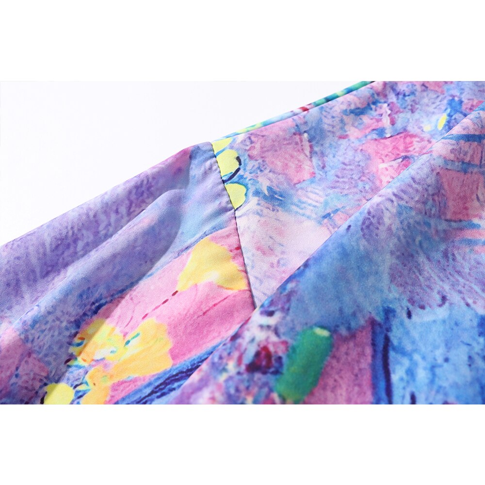 "Purple Rainbow" Unisex Men Women Streetwear Graphic Button Shirt - Street King Apparel