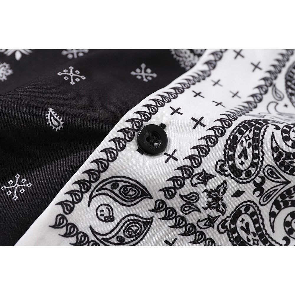 "Paisley" Unisex Men Women Streetwear Graphic Button Up Shirt - Street King Apparel